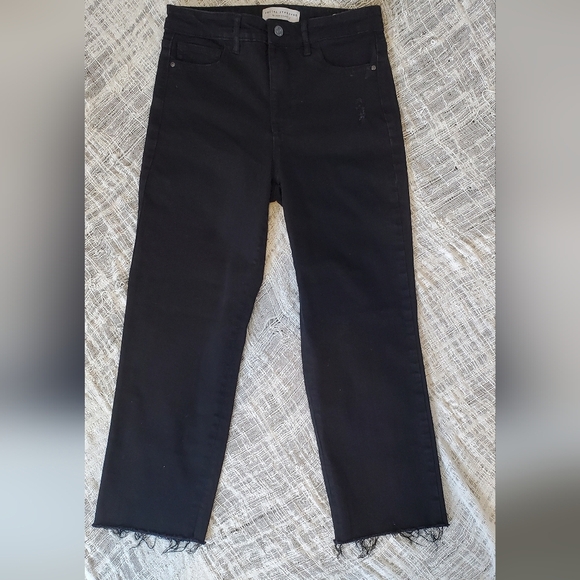 💚5/$25 Social Standard Sanctuary Black High Rise Crop Straight Jeans Size 4 - Picture 5 of 12